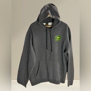 John Deere Men's Hoodie 3XL Graphic Excavator Kangaroo Pocket Drk Grey.